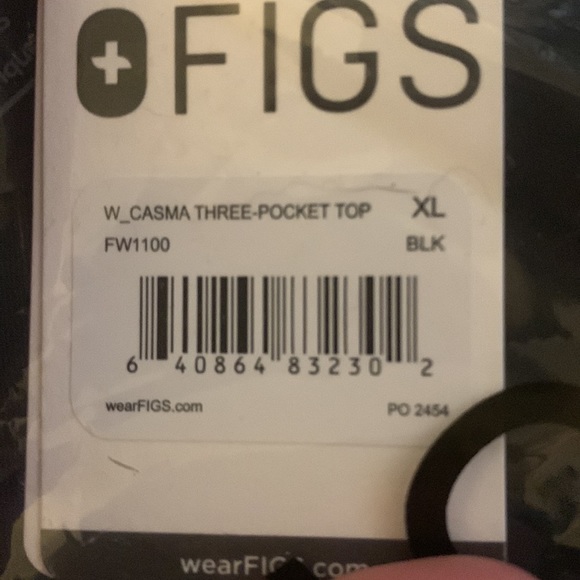 Figs NWT XL Black Casma 3 Pocket Scrub Top - Picture 5 of 5
